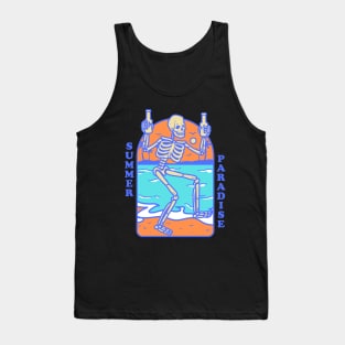 Summer Paradise Skeleton Beach Party Tank Top